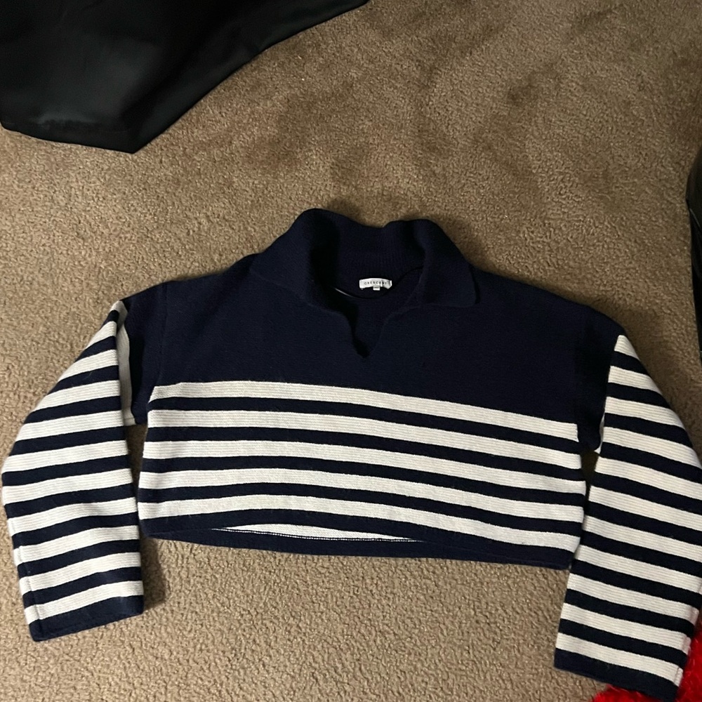 Crescent Navy and White Striped Sweater